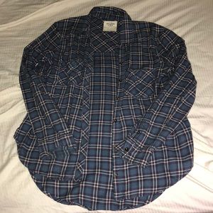 Navy blue, red and white striped flannel!